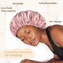 YANIBEST Adjustable Satin Bonnet Double Layer Hair Bonnet for Sleeping Bonnets for Women Hats Curly Natural Hair, Blush Pink (One Size)