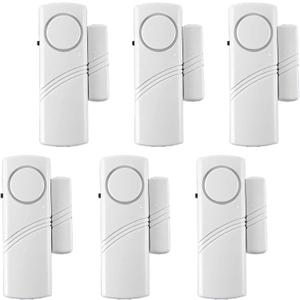 6 Pack Door Window Alarm, Magnetic Burglar Alert Sensor, Loud Door Alarms for Kids Safety, DIY for Home Security, Office Protection,Shopping Store AAA Battery