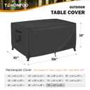TOHONFOO Outdoor Table Covers Waterproof Square 36x36x28in For Patio,Black