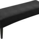 FORCHEER Dining Bench Cover Velvet Black Bench Slipcover for Living Room Rectangle 59inch Bench Seat Protector for Bedroom, Kitchen Washable(Velvet-Black)