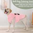 KOESON Dog Calming Vest with Soft Ear Wrap, Breathable Dog Thunder Jacket with Adjustable Hook & Loop, Reflective Puppy Anxiety Relief Jacket for Fireworks, Thunder, Travel, Separation, Pink XS