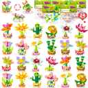 24 Pack Valentine's Day Gifts with Cards for Kids Party Favors  3-in-1 STEM Flower & Plant Building Sets (72 Models), Classroom Exchange & Non-Candy Goody Bag Fillers for Boys & Girls Ages 6+