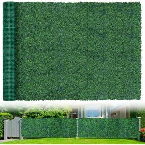 Grooy Artificial Boxwood Roll Panels, 71"x 144"(72 sq.ft) UV-Anti Faux Ivy Leaves Privacy Fence Screen Grass Wall Roll Panels for Indoor Home Decor and Outdoor Garden Backyard