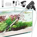 AQQA Aquarium Vacuum Gravel Cleaner 20W Electric Rechargeable Fish Tank Cleaner Tools for Automatic Water Changing, Debris Clean& Sand Washing, Strong Suction with 4-Speed Adjustable (20W, 480GPH)