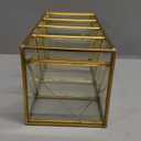 ELLDOO Rollerball Perfume Organizer, 4 Compartment Clear Glass Perfume Storage Holder Vintage Beauty Scent Holder, Metal Makeup Lipgloss Lipstick Display Case