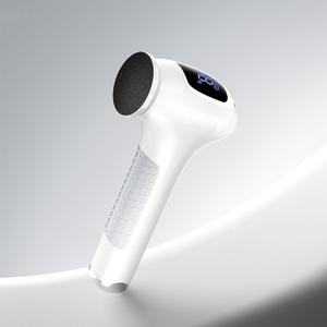 L'UGX Electric Foot Callus Removers Powerful 8Ncm Torque Professional Pedicure Foot File, 3-Speed Settings, LCD Display, 60pcs Sandpaper Discs, Type-C Rechargeable, Ergonomic Handle-White