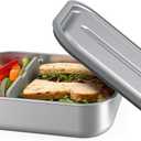 Bentgo MicroSteel Leak-Proof Lunch Box - Microwave-Safe, Oven-Safe, Bento-Style Container with Removable Divider, Airtight Lid, Sustainable Design, Odor & Stain Resistant (Stainless Steel)