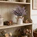 FJAKA 2Pcs Artificial Lavender Flowers in Pots with Vase, Fake Faux Lavender Flowers Decor, for Farmhouse Table Centerpiece Windowsill Country Indoor Mantle Decor