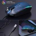 seenda Wired Mouse - USB Computer Mice Wired with RGB Backlit Optical LED Mouse with Attached USB Cord for Laptops Notebooks Chromebook - Blue & Black