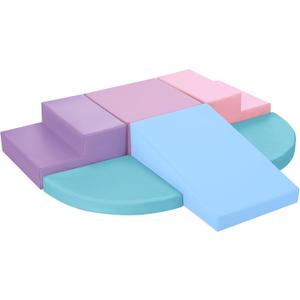 TODIBY 6-Piece Foam Climbing Blocks for Toddlers: Colorful Climbing Gym PU Leather Baby Foam Building Blocks Indoor Toy