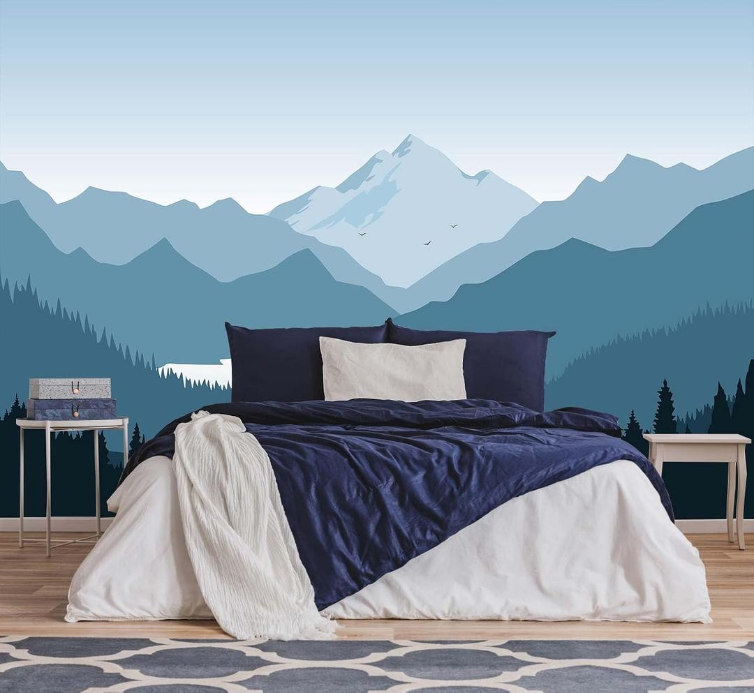 Jdayda Modern Mountain Wallpaper Natural Landscape Woodland Lake 106" x 75"