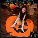 Treela Halloween Pumpkin Bathroom Rug 35 Inch Pumpkin Shape Bath Mat Absorbent Halloween Door Mat Orange Pumpkins Decorative Doormat Nonslip Washable Toilet Rug for Indoor Outdoor Kitchen Floor Decor 2 Pack