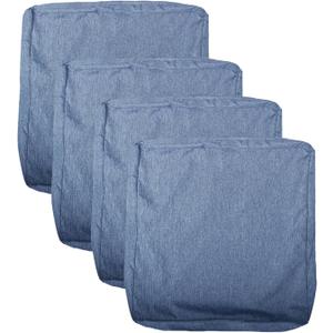 Patio Seat Cushion Covers,Washable Slip Covers Replacement,Waterproof Outdoor Furniture Chair Cushion Pillow Seat Cover for Couch,Garden,Sofa,Denim Blue,22"20"4"(4 Covers Only)