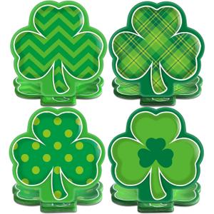 ZOIIWA 48Pcs St. Patrick's Day Party Decorations Green Shamrock Paper Plates 9 Inch Lucky Clover Dinner Plates Irish Festival Disposable Tableware for Irish Holiday St Patrick's Theme Party Supplies