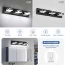 LED Modern Bathroom Light Fixtures, 3-Light 24-Inch Matte Black Vanity Lights for Bathroom Lighting Fixtures Over Mirror, 6000K Cool White 350 Rotatable Wall Lamp