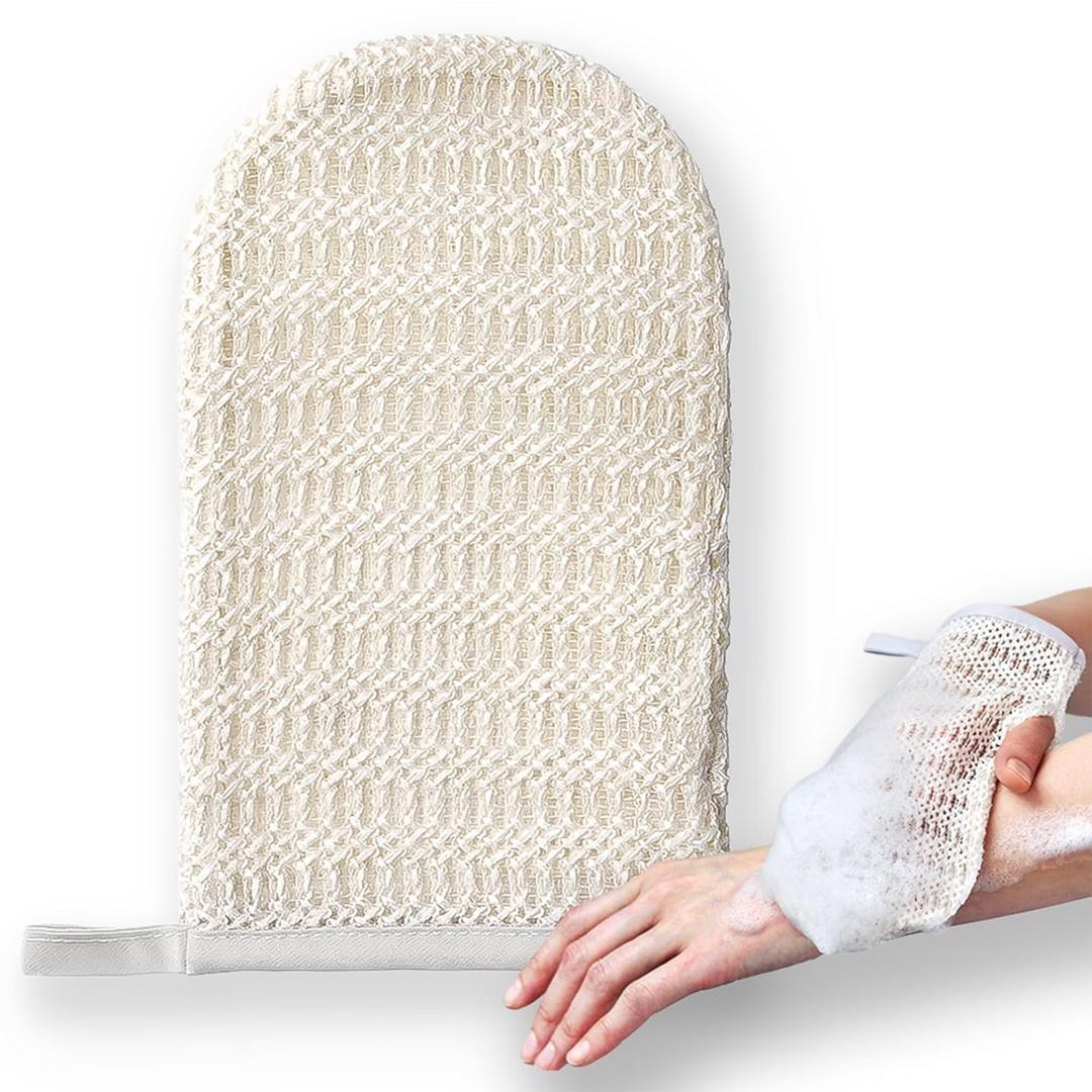 aisen Japan - Handmade Silk Exfoliating Glove with Sericin, Ultra-Gentle Body Wash Mitt for Sensitive Skin, Moisturizing Raw Silk Shower Scrubber, Made in Japan Luxury Bath Gift for Women