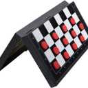 5 in 1 Magnetic Chess Checkers Dominoes Backgammon and Cards Set, Mini Travel Size Multi Board Games