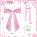 Christmas Coquette Pink Bow Decorations 24x30 Inch and 12 Pcs Pink Candlestick Bow Decor for Wedding Bridal Shower Room with Fixed Hook Coquette Kitchen Party Centerpieces Table Decoration