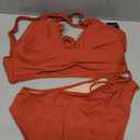 Womens High Waisted Bikini Sets Drawstring Tummy Control Swimsuits Crisscross Tie Back Bathing Suit, M