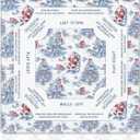Red and Blue Chinoiserie Christmas Mahjong Mat 31.5 x 31.5 in, Grandmillennial Christmas Tree Santa Anti Slip and Noise Reduction Game Table Cover for Mahjong Dominoes Card Board Tile Games, 31.531.5