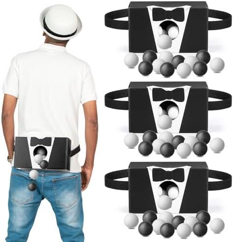Yaomiao 4 Pack Bachelorette Party Game Shaking Swing Balls Set Wedding Bridal Shower Games Includes 4 Set Strap Shake Box and 80 Balls Funny for Party Favors Bachelorette