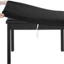 BUYUE Luxury Piano Bench Cover, (20"- 27") L x (11.8"- 15.7") W Stretch Jacquard Washable Rectangle Dressing Stool Slipcover (S, Black)