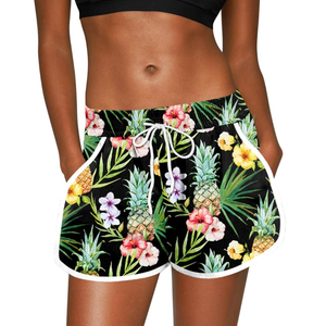 For G and PL Women Summer Floral Beach Boardshorts with Pockets Swim Trunks L Size