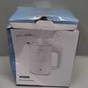 WTJMOV 0.6L Small Electric Tea Kettle Lightweight, 20 Ounce Double Wall Hot Water Boiler Stainless Steel Auto Shut-off, 120V Portable Travel Electric Kettle Fast Boil for Tea and Coffee, White