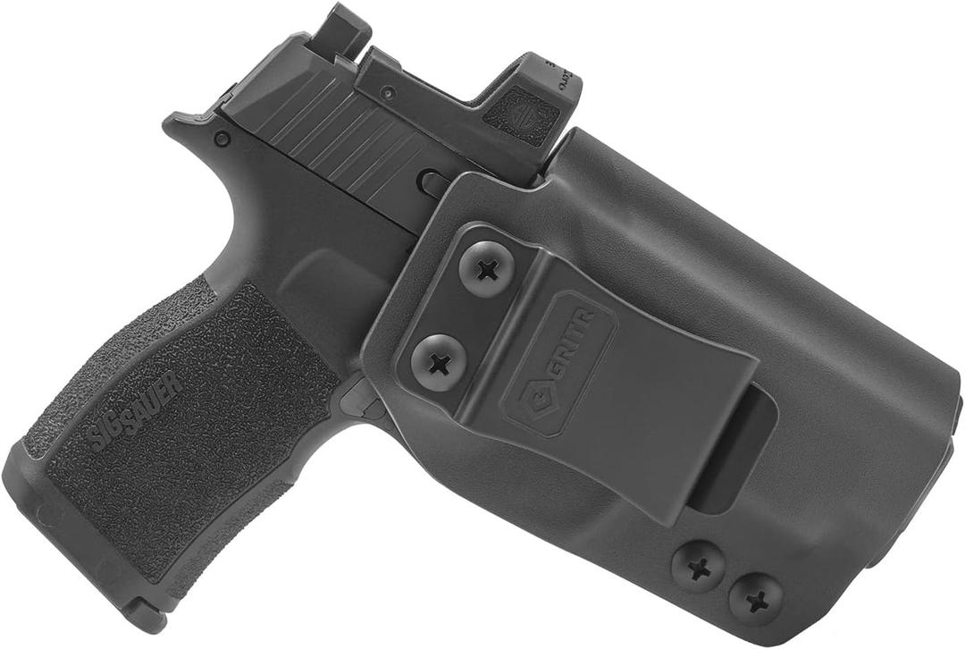 GRITR IWB Kydex Right/Left Hand Gun Holster Fits Sig Sauer P365XL (P365, P365SAS, P365X) with 1.5" Belt Clip, Open Bottom, Optic Cut, Adjustable Retention