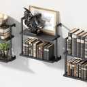 Wall Mounted Bookshelves Set of 3, Floating Shelves for Wall, 6-Tier Wooden Hanging Bookshelf, Easy Installation Book Organizer for Home Office, Living Room, and Bedroom