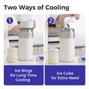 Portable Breast Milk Cooler, 4 Ice Rings, 360Cooling with Vacuum Lid, Safe Chill for 30H+, 22oz Large Capacity with 2 Bottles, Rapid Chill to 40, Extra Wide Opening, Ideal for Work & Travel