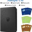 Premium Zip Card Binder, Fabmaker 9 Pocket Trading Card Binder, PU Cover Zipper Card Collection Album, Sturdy 360 Side-Loading Card Folder Holder for Game & Sports Cards, Black