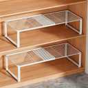 Multi-Functional Adjustable Metal Wire Shoe Rack Organizer - Stackable Shoe Storage for Closet, Extendable 15-24.4in, Retractable Entryway Shoe Cabinet Shelf (White, 2 Pack)