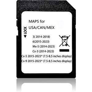 Latest Updated GPS Navigation SD Card BHP166EZ1T for Mazda 3/6/CX-3/CX-5/CX-9/MX-5 USA/Canada/Mexico Maps BHP166EZ1T