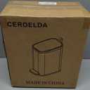 CEROELDA Small Bathroom Trash Can with Lid Soft Close-5L/1.3 Gal Slim Garbage Can-Metal Step Wastebasket-Rectangle Narrow Waste Bin for Office, Bedroom, Toilet, Live Room (Black)
