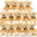 MorisMos 14Pcs Teddy Bears Bulk Baby Shower, 14inch Cute Teddy Bear Stuffed Animal Plush, Small Stuffed Bears on Centerpiece Baby Shower, Kids Party Favors, Brown