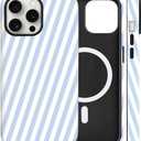 Magnetic for iPhone 11 Case Cute Diagonal Stripes Phone Case, Blue