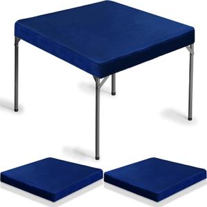 Frienda 2 Pack Felt Game Table Cover 34 x 34 Inches Square Folding Table Cloth Easter Indoor Outdoor for Card Tables, Ideal for New Year Poker Mahjong Games, Picnic, Camping & Party (Navy blue)