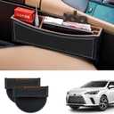 Dragon Art 2 Pack Car Seat Gap Filler Organizer, Leather, Black, Multifunctional Automotive Trays and Bags, Luxury Finish, 2 Pounds