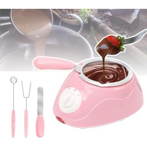 Electric Chocolate Melter for One Person, Adjustable 45-70C, Non-stick, Easy to Clean, Melts Butter, Cheese, Sugar and Wax Quickly,Pink