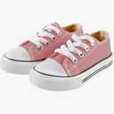 Mvlsoct Boys and Girl Low Top Canvas Kids Lace up Sneakers, Ligh  Pink, 23
