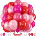 Red Pink Balloons 60 Pcs 12 Inch Fuchsia Hot Pink Rose Red Balloon Neon Pink Magenta Strawberry Berry Helium Balloons for Girls Princess Wedding Valentine Baby Shower Birthday Party Decorations