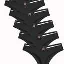 READY TO LOVE Women's Underwear Seamless Thongs 6 Pack No Show Thong Breathable Invisibles Hollow Out Sexy Panties Underwear (Large)