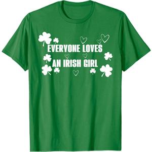 Womens Everyone Loves an Irish Girl Patrick's Day Party Cute T-Shirt, size 11-12 years