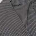 Women Striped Fitted Button Down Shirts Bell Long Sleeve Shirt Office Work Blouse Tops (Small, Dark Grey)