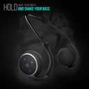 Small Bluetooth Headphones Wrap Around Head - Sports Wireless Headset with Built-in Microphone and Crystal-Clear Sound, Foldable and Carried in The Purse, and 12-Hour Battery Life, Black