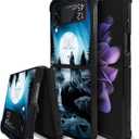 CARLOCA Compatible with Samsung Galaxy Z Flip 3 5G Case,Star Howling Wolfs Fashion Graphic Design Shockproof Anti-Scratch Drop Samsung Z Flip 3 5G