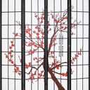 FDW Room Divider 6Ft Folding Privacy Divider 4 Panel Oriental Shoji Screen Wall Divider Wood Divider Portable Freestanding Partition Screen, White