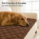 Smiry Pet Couch Covers for Dogs Washable, Non-Slip Fuzzy Couch Covers for 3 Cushion Sofa Pet Friendly, Soft Thick Furniture Protector Sofa Slipcover Mat for Dogs (Chocolate, 27.6" x 88")