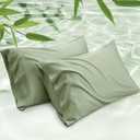 Bedsure Pillow Cases Queen, Cooling Pillow Cases, Rayon Derived from Bamboo Sage Green Pillowcases Queen Size Set of 2, PureWoven Silky Soft Bedding Pillow Covers with Envelope Closure, 20x30 Inches